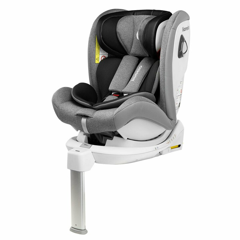 Lionelo - Scaun auto Braam Stone Pozitie de somn, Protectie laterala, Rotire 360 grade, 0-36 Kg, cu Isofix, Gri image 4