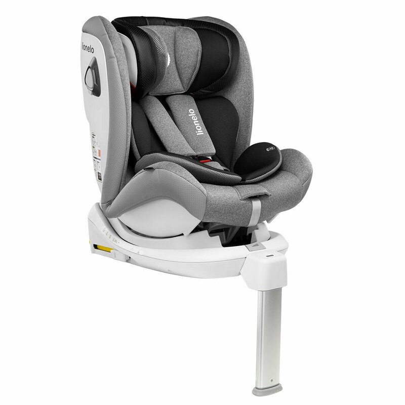 Lionelo - Scaun auto Braam Stone Pozitie de somn, Protectie laterala, Rotire 360 grade, 0-36 Kg, cu Isofix, Gri image 5