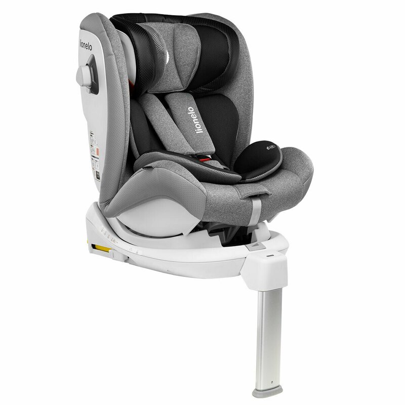 Lionelo - Scaun auto Braam Stone Pozitie de somn, Protectie laterala, Rotire 360 grade, 0-36 Kg, cu Isofix, Gri image 7