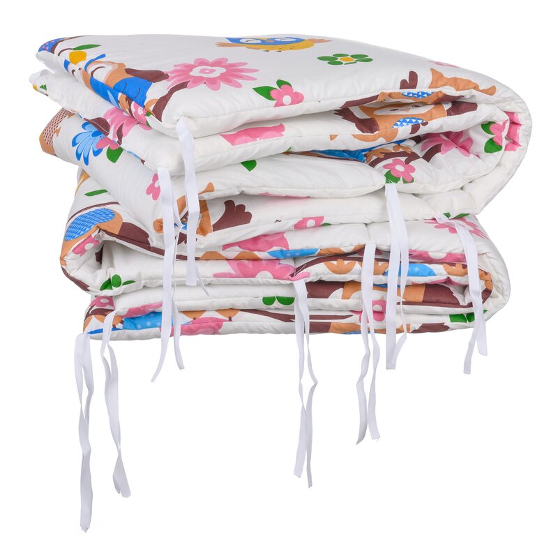 Babyneeds - Set aparatori pat, 120x60 cm, Bufnitele vesele, Alb