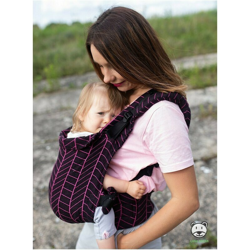 Luna Dream - Marsupiu ajustabil Grow Up Wrap Big Herringbone, Dark Pink