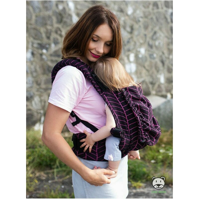 Luna Dream - Marsupiu ajustabil Grow Up Wrap Big Herringbone, Dark Pink image 3