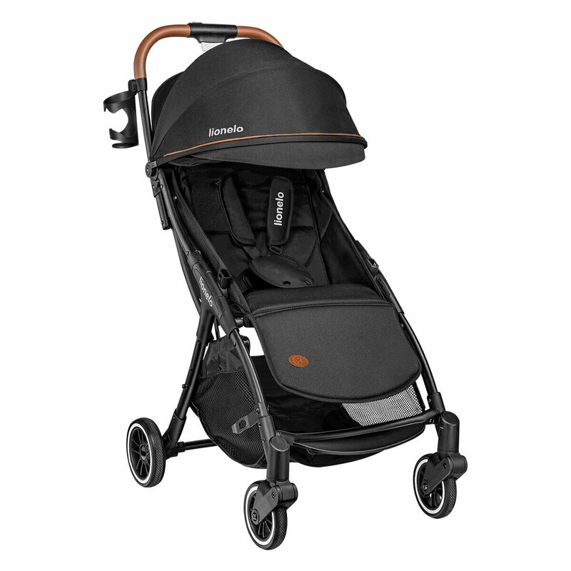 Lionelo - Carucior sport Julie One, De la nastere, Cu accesorii, Cadru din aluminiu, 0-22 kg, Negru image 6