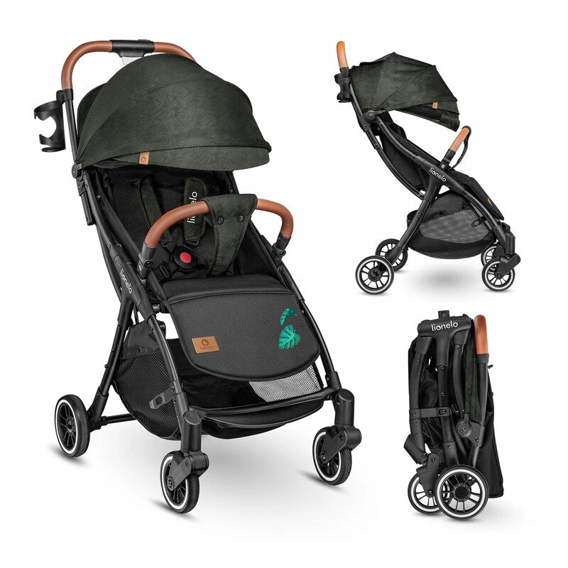 Lionelo - Carucior sport Julie One, De la nastere, Cu accesorii, Cadru din aluminiu, 0-22 kg, Verde Tropical image 1