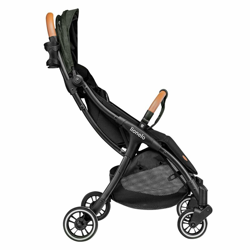 Lionelo - Carucior sport Julie One, De la nastere, Cu accesorii, Cadru din aluminiu, 0-22 kg, Verde Tropical image 9