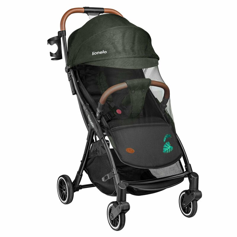 Lionelo - Carucior sport Julie One, De la nastere, Cu accesorii, Cadru din aluminiu, 0-22 kg, Verde Tropical image 21