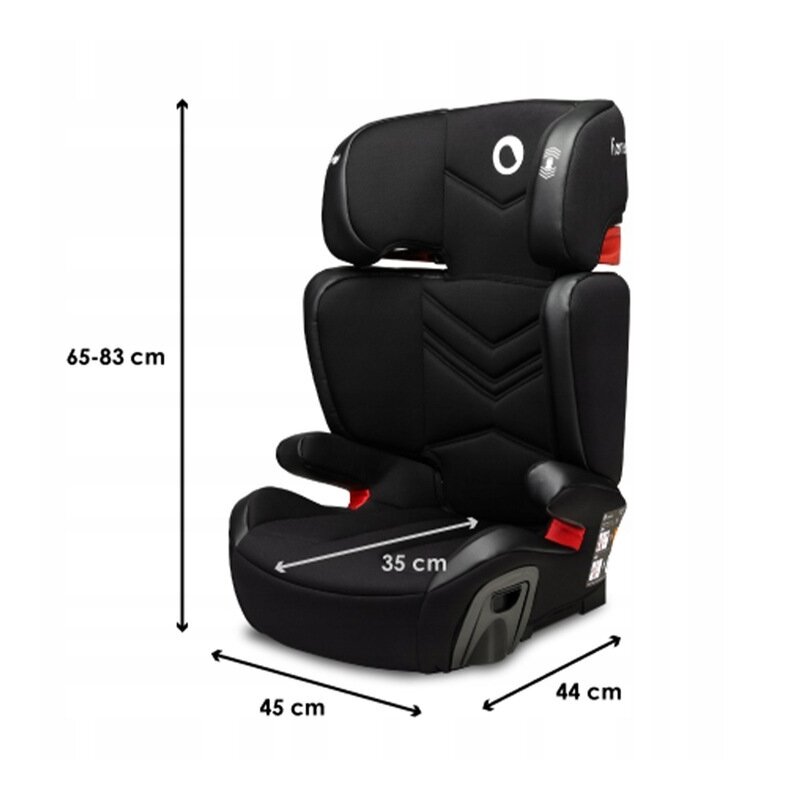 Lionelo - Scaun auto Hugo Lether , Tetiera, Husa, Suport pahar, 15-36 Kg, cu Isofix, Negru image 2