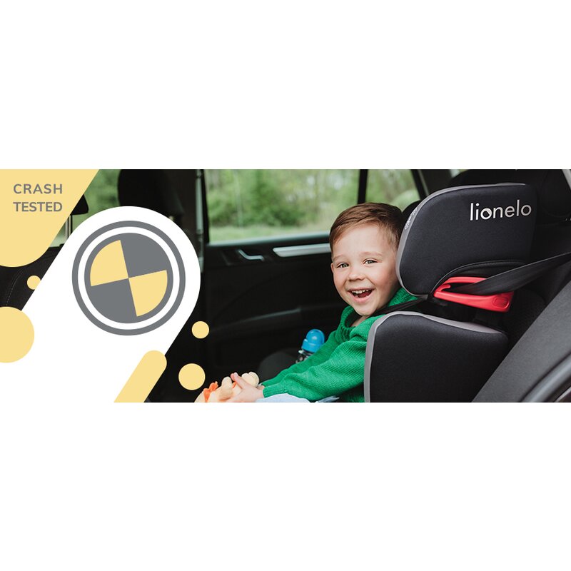 Lionelo - Scaun auto Hugo Lether , Tetiera, Husa, Suport pahar, 15-36 Kg, cu Isofix, Negru image 3