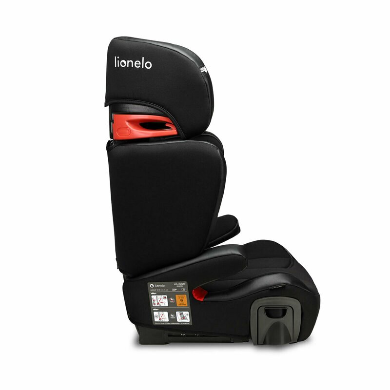 Lionelo - Scaun auto Hugo Lether , Tetiera, Husa, Suport pahar, 15-36 Kg, cu Isofix, Negru image 7