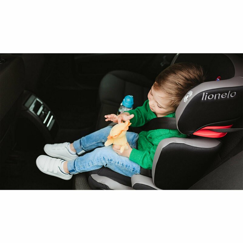 Lionelo - Scaun auto Hugo Lether , Tetiera, Husa, Suport pahar, 15-36 Kg, cu Isofix, Negru image 16