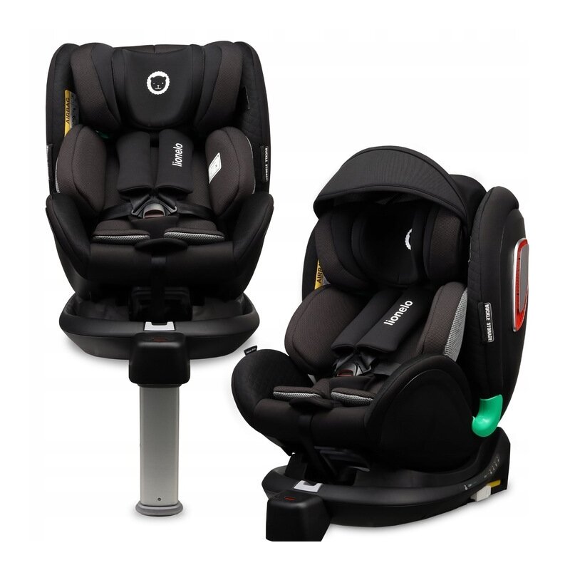 Lionelo - Scaun auto i-Size Antoon RWF Carbon Pozitie de somn, Protectie laterala, Rotire 360 grade, 0-18 Kg, cu Isofix, Negru image 3