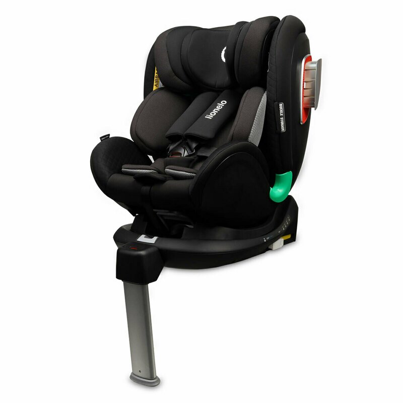 Lionelo - Scaun auto i-Size Antoon RWF Carbon Pozitie de somn, Protectie laterala, Rotire 360 grade, 0-18 Kg, cu Isofix, Negru image 16