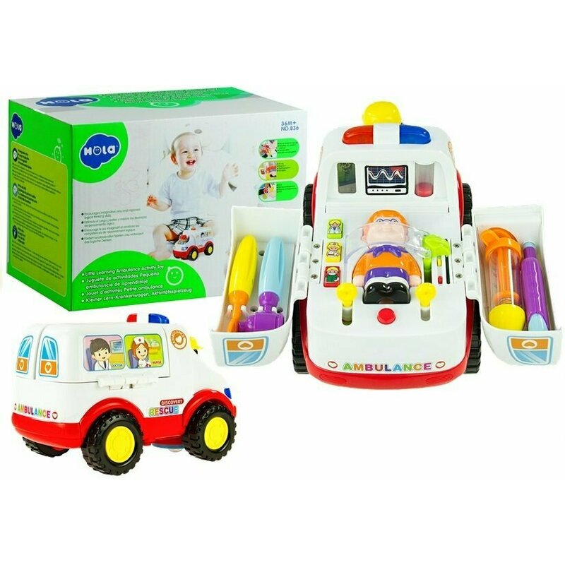 Hola Toys - Ambulanta cu accesorii, cu lumini si sunete