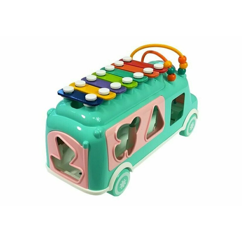 Huanger Toys - Jucarie autobuz, cu sortator si xilofon image 3