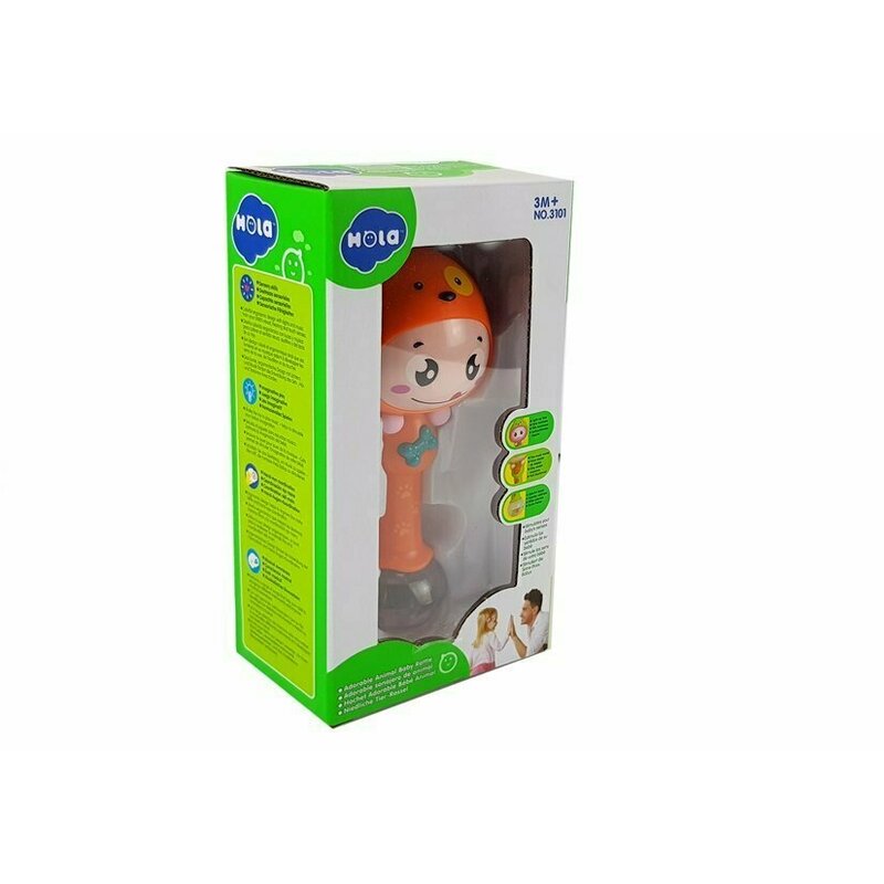 Hola Toys - Jucarie zornaitoare, cu lumini, sunete si melodii, Portocaliu