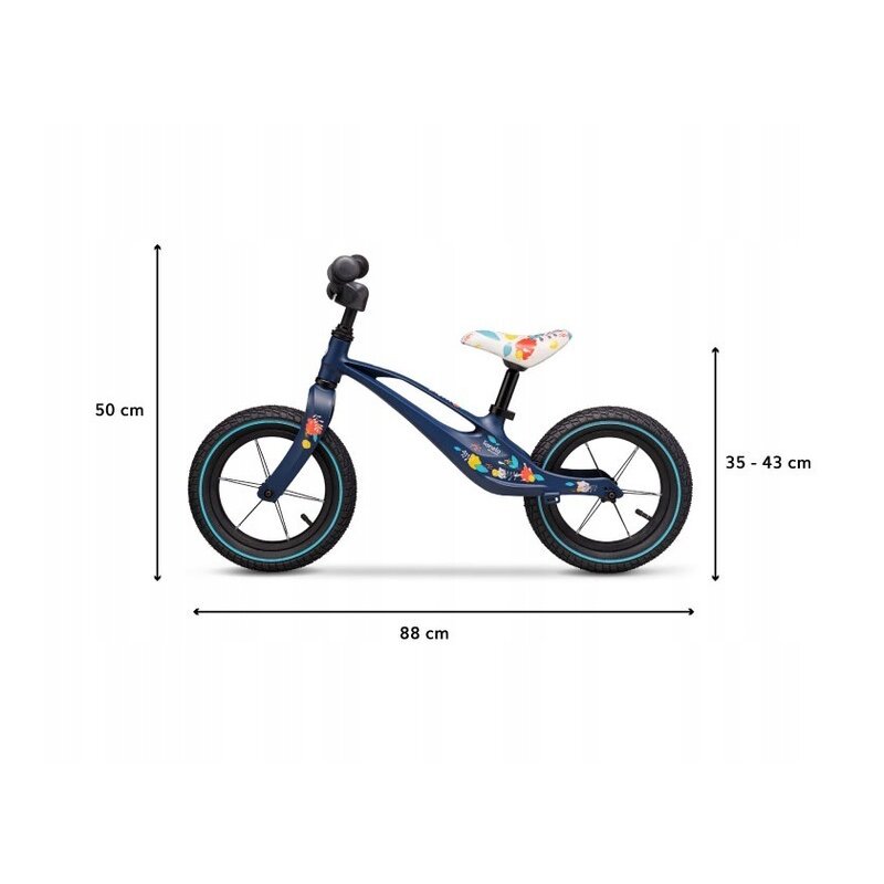 Lionelo - Bicicleta cu roti gonflabile, fara pedale, 12 , Bart, Albastru image 2