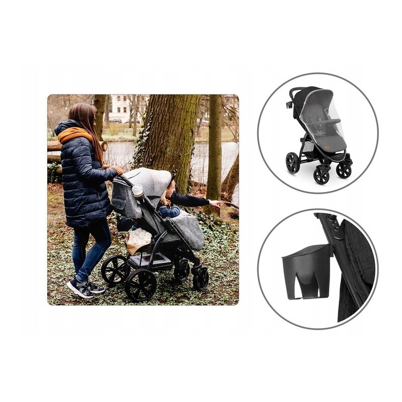 Lionelo - Carucior sport Annet Plus, De la nastere, Cu accesorii, 0- 22 Kg, Negru image 26