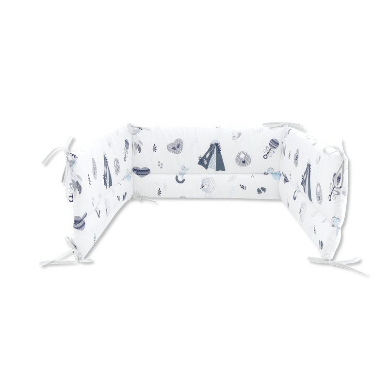 MimiNu - Aparatoare pentru patut 120X60 cm, Din bumbac, Baby Shower Blue image 1