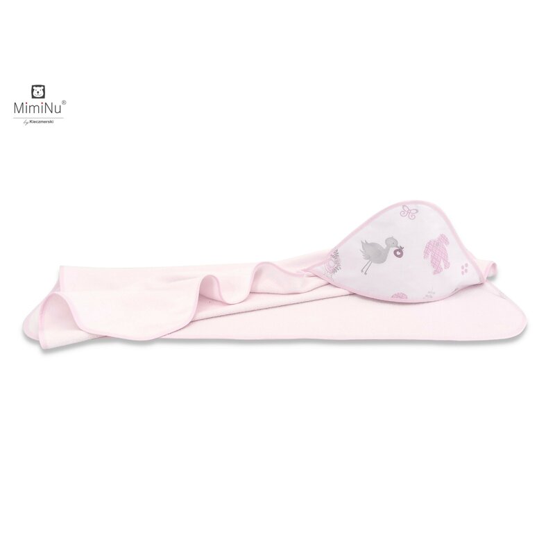 MimiNu - Prosop cu gluga 100x100 cm, Baby Shower Pink