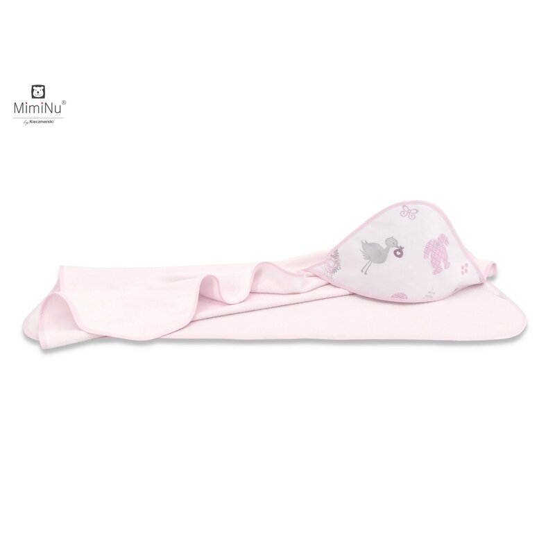 MimiNu - Prosop cu gluga 100x100 cm, Baby Shower Pink image 1