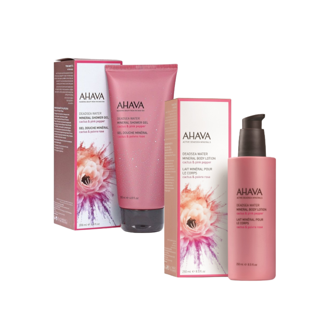 Set AHAVA ROZ  contine 1 Gel dus 1 Lotiune corp