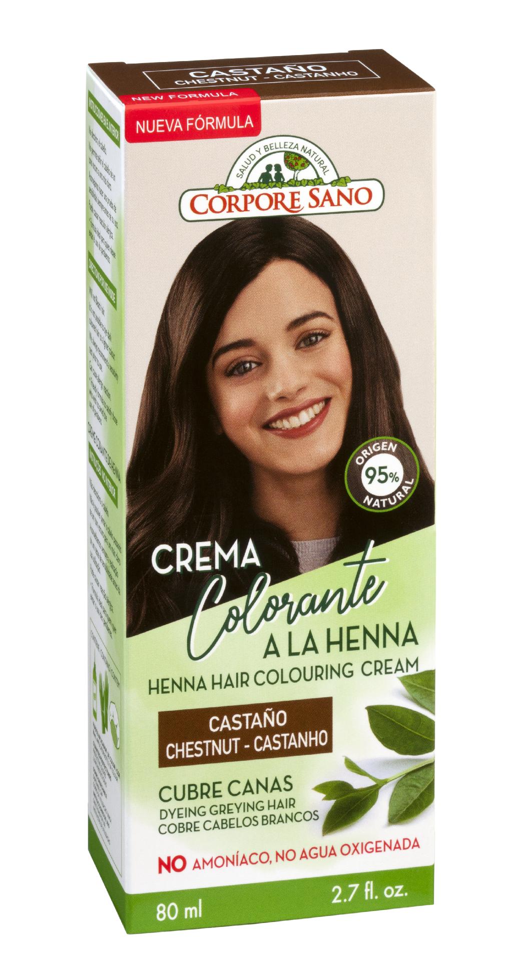 Vopsea henna crema, semipermanenta - Castaniu, Corpore Sano