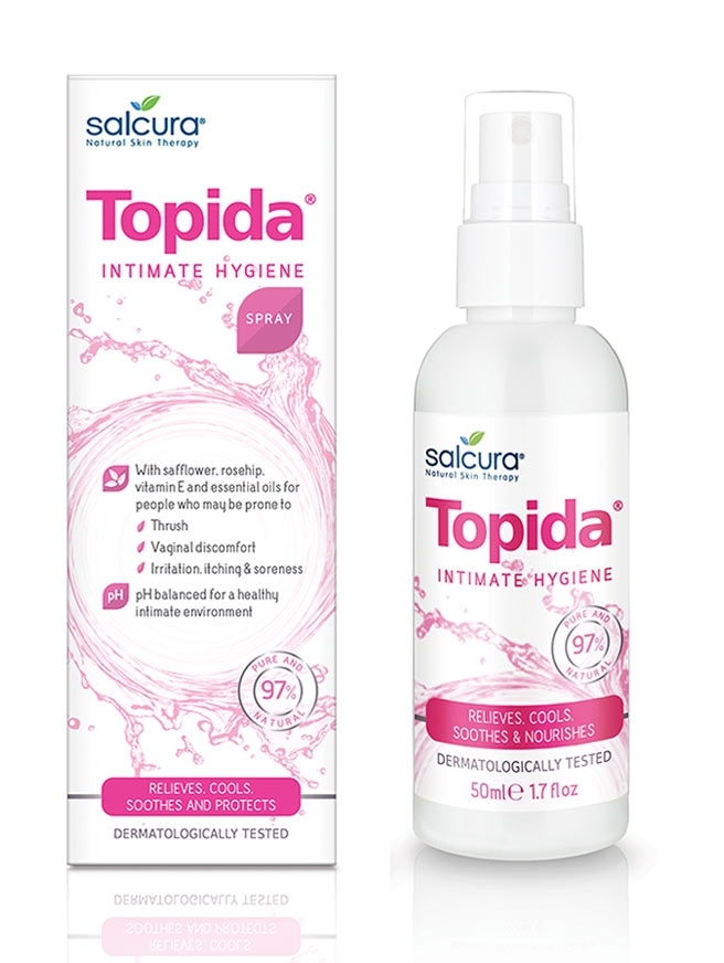 Spray pentru infectii fungice Topida, reglare pH pentru igiena intima, Salcura, 50 ml