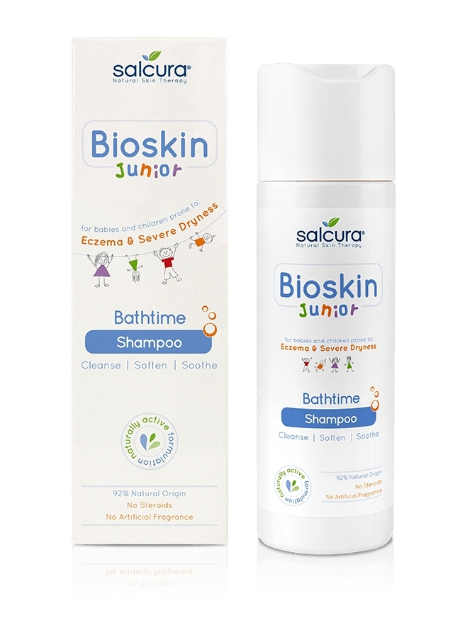 Sampon Bioskin Junior pt bebelusi si copii, scalp uscat cu eczeme si coji, Salcura, 200 ml