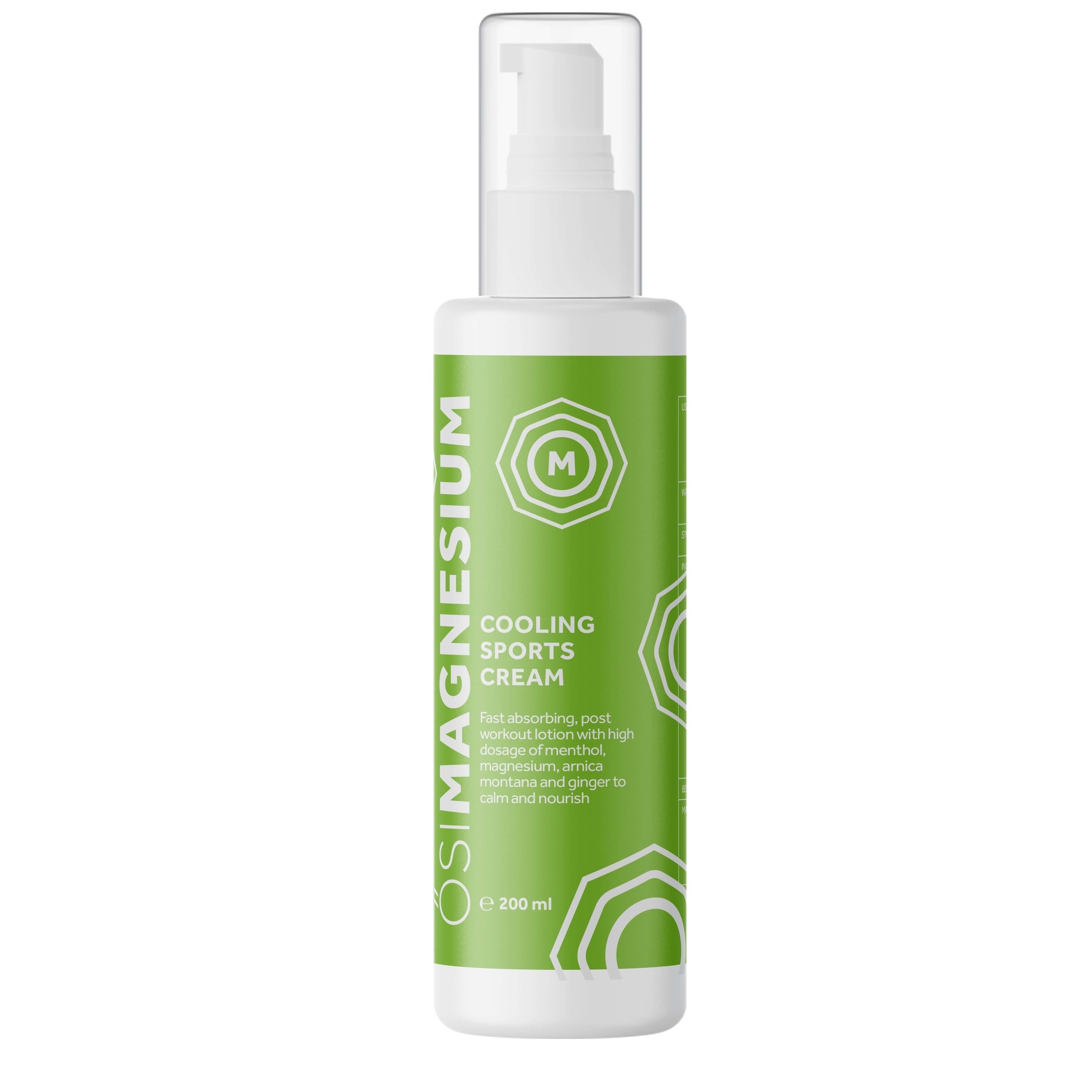 Crema cu magneziu pt. sportivi - masaj si relaxare musculara, efect de racire, cu menta, arnica si ghimbir, OsiMagnesium, 200 ml