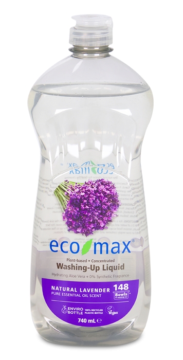 Solutie spalat vase, cu lavanda si aloe vera, Ecomax, 740 ml