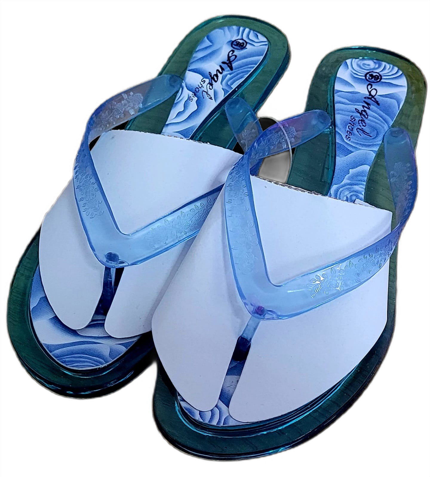 Slapi cu toculet Angel Shoes Blue nr36